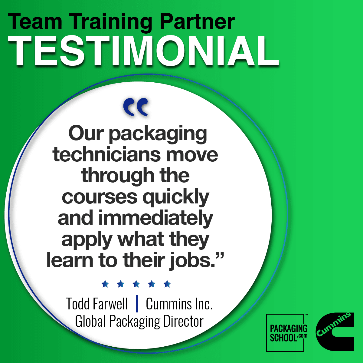 Cummins Packaging Training Library Testimonial 4