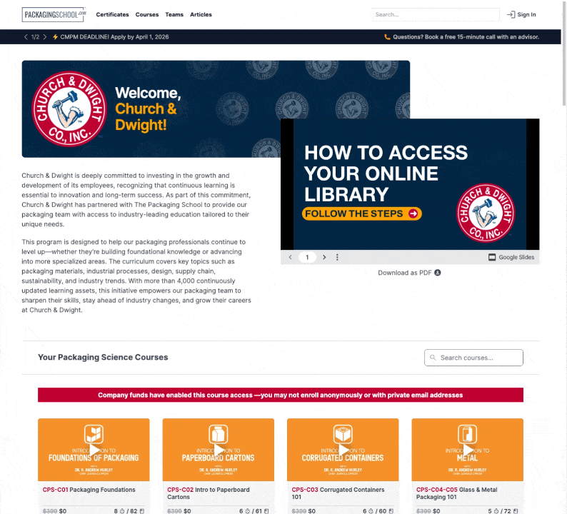 Cummins Packaging Training Library